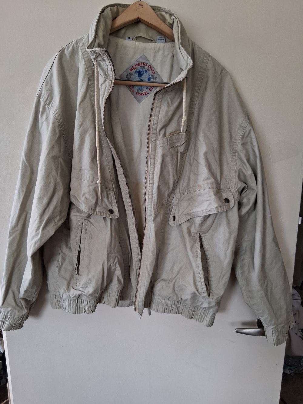 Members Only Beige Lightweight Zip-Front Jacket